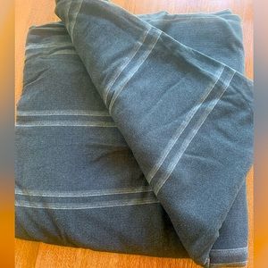 Duvet cover Cal-King blue - grey stripe or solid chambray, heavy, Ralph Lauren?